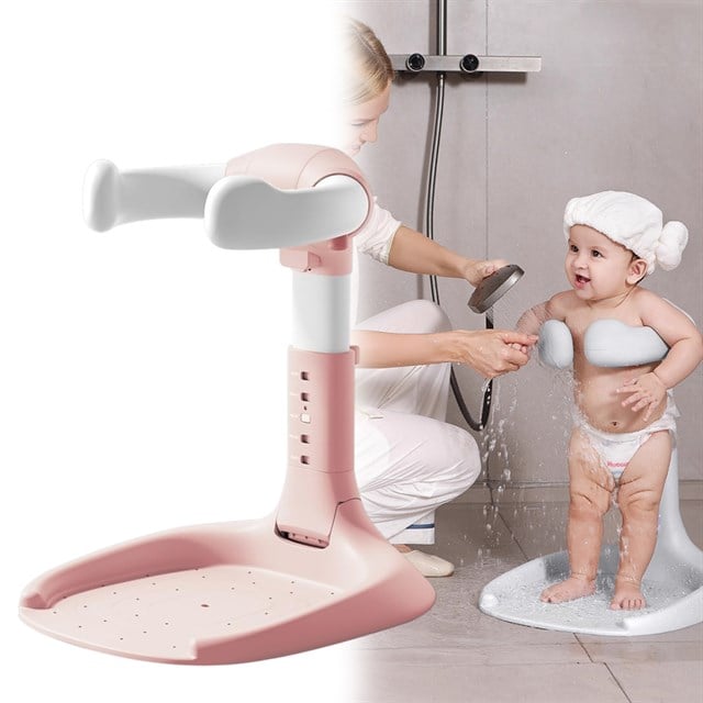 Sunup SN-29260 Pembe Bebek Banyo Yardımcısı - Boy Ayarlı ve Ayaklı Yıkama Standı