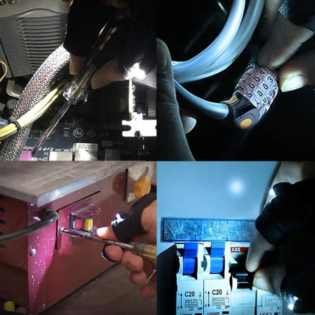 PowerMaster PM-29267 Tamir - Mekanik İş - Balıkçı Şarjlı Parmak Led Aydınlatma Çalışma Eldiveni (Tek EL)