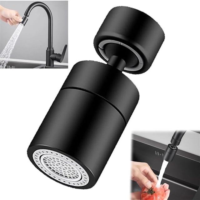 Sunup SN-29318 Çift Hız Ayarlı Siyah Musluk Başlığı