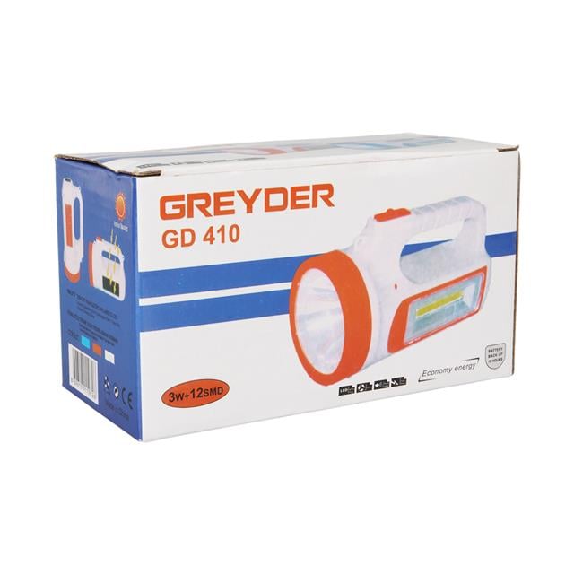Greyder GD-410 Solar Şarjlı 3 Watt 12 Led El Feneri Işıldak