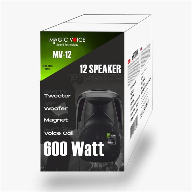 MagicVoice MV-12 600 Watt 12’’ 2-Yollu Pasif Kabin Hoparlör