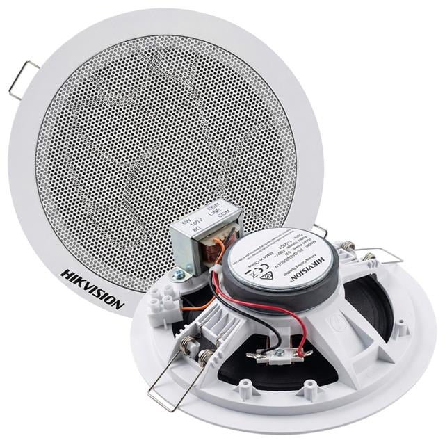 Hikvision DS-QAE0206G1-V 5.25’’ 6W 8Ohm Analog 100V Trafolu Tavan Gömme Hoparlör Beyaz