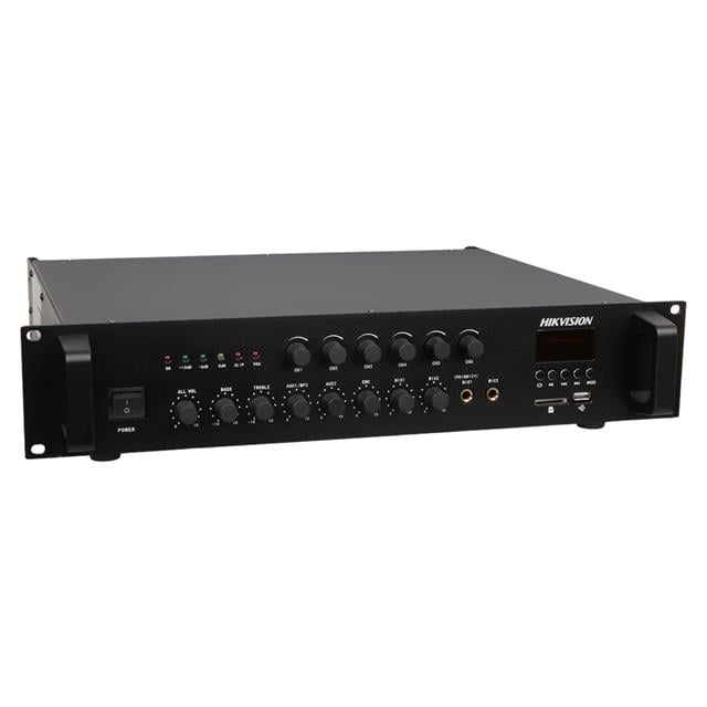 Hikvision DS-QAE0A240G1-VB6 240W 6 Bölgeli Zone Analog Amfi Amplifikatör USB/Bluetooth/AUX/SD Kart/Mik/RCA