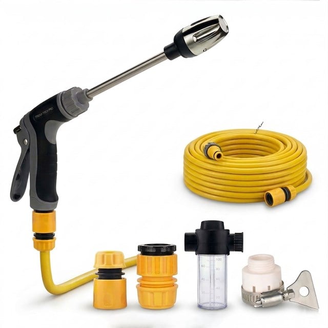 Powermaster PM-29663 Yüksek Basınçlı Uzun Çubuklu Araç Yıkama ve Sulama Seti