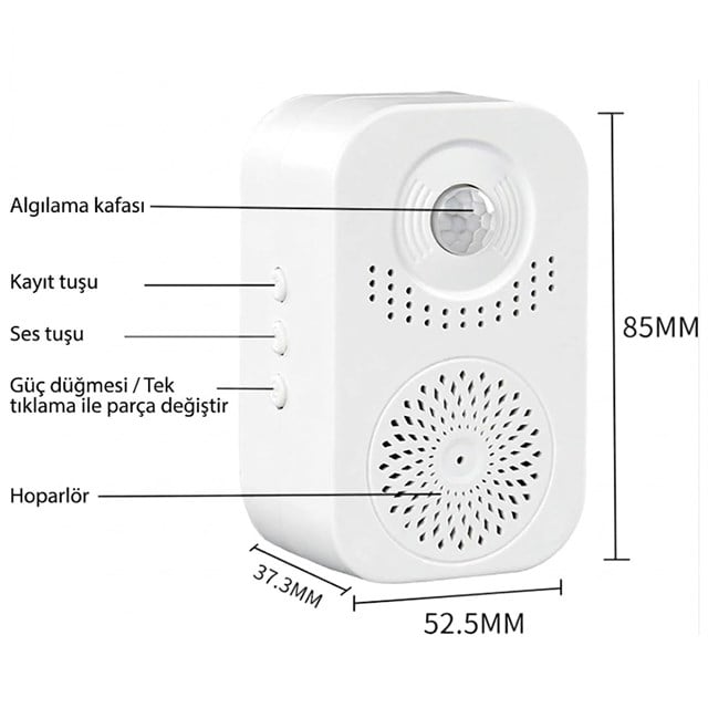 Powermaster PM-29670 Dc 5V Şarjlı Sesli İkaz Akıllı Kapı Sensörü