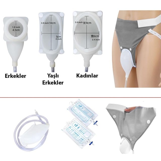 Sunup SN-29978 Erkekler İçin Silikon İdrar Toplayıcı Külotlu Üniter Sistemi