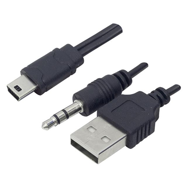 PowerMaster PM-33320 USB Aux TO Mini USB - 5 Pin Kablo 40Cm (Müzik Kutusu - Ses Bombası Kablosu)