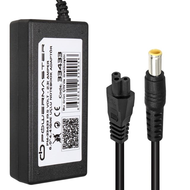 PowerMaster PM-33433 19.5 Volt - 2.31 Amper 6.0×4.4 Mm İğne Uçlu Adaptör Notebook