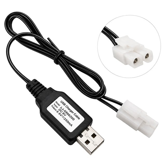 PowerMaster PM-33598 9.6V Ni-Cd 250mA USB Şarj Kablosu KET-2P Tamiya Soketli 30CM