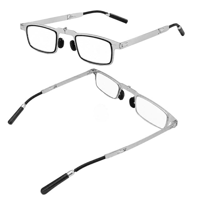 Sunup SN-37738 Katlanabilir Taşınabilir Metal Presbiyopi Okuma Gözlüğü (+3 Dioptri) Mavi Işık Filtreli