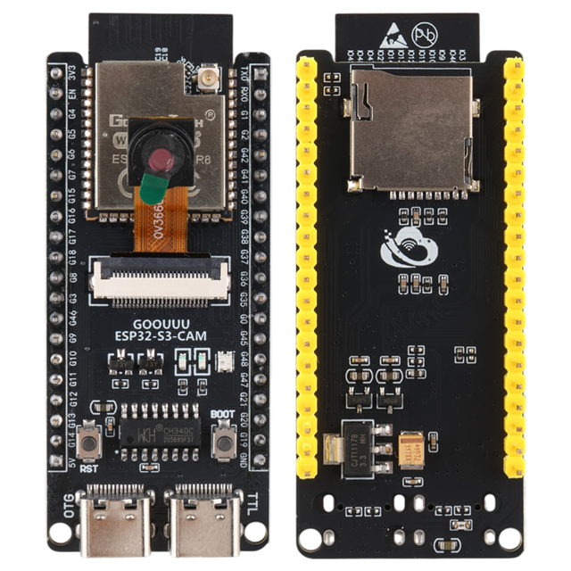 ESP32-S3-WROOM-1 N16R8 İşlemcili Dahili OV3660 Kamera Micro SD Kart Yuvalı Modül Geliştirme Kartı