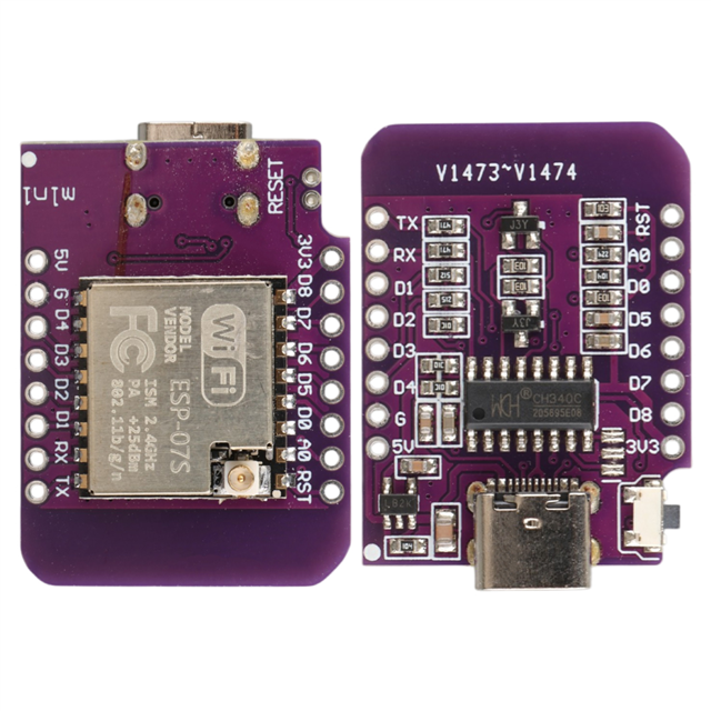 Wemos D1 Mini V4.0 ESP-07S Geliştirme Kartı Type-C Girişli WiFi Mikrokontrolcü Modülü