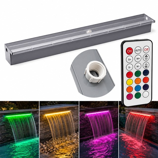 Powermaster PM-37796 Havuz ve Bahçe Şelale Başlığı 150cm RGB LED’li Uzaktan Kontrollü