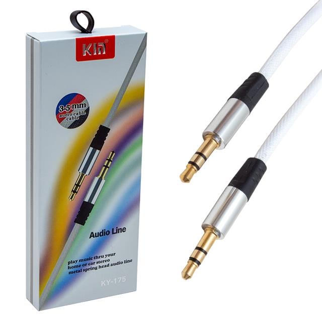 Powermaster PM-3779 Beyaz 3.5 Mm Erkek/Erkek 115 Cm Stereo Aux Kablo
