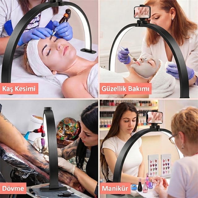 TrLed F-700A 70CM Siyah Katlanabilir Masaüstü Manikür ve Protez Tırnak Lambası