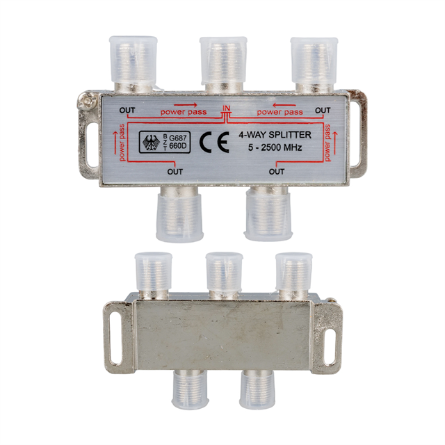 Herz 1/4 Uydu Anten Bölücü Splitter (5-2500 MHz) Powerpass