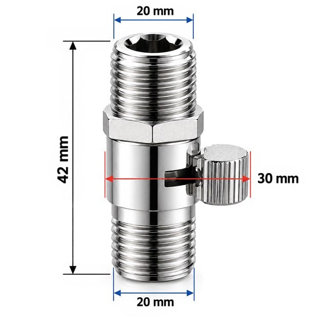 Sunup SN-38122 Metal Çift Dış Dişli Ayarlanabilir Akış Kontrol Vanası