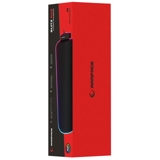 Rampage MP-23 Blitz M Rgb Ledli 252X328X3 Mm Siyah Oyuncu Mouse Pad