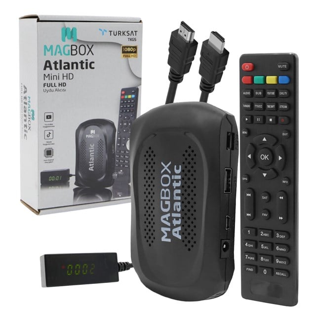 Magbox Atlantic Display Gözlü Tkgs’li 1080P Full HD Mini Uydu Alıcısı