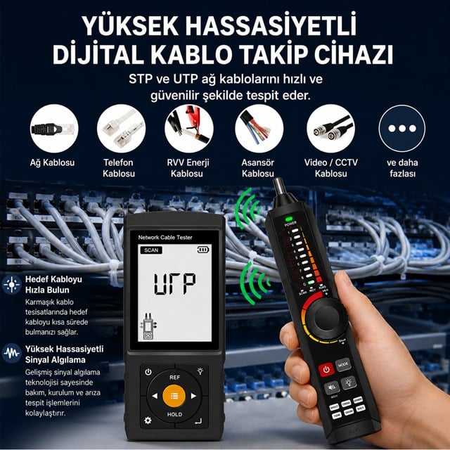 Novacom NVC-LT300S 3’’ Lcd Ekranlı Tdr Metraj - Pse Voltaj - Fiber Optik Kablo Test Cihazı
