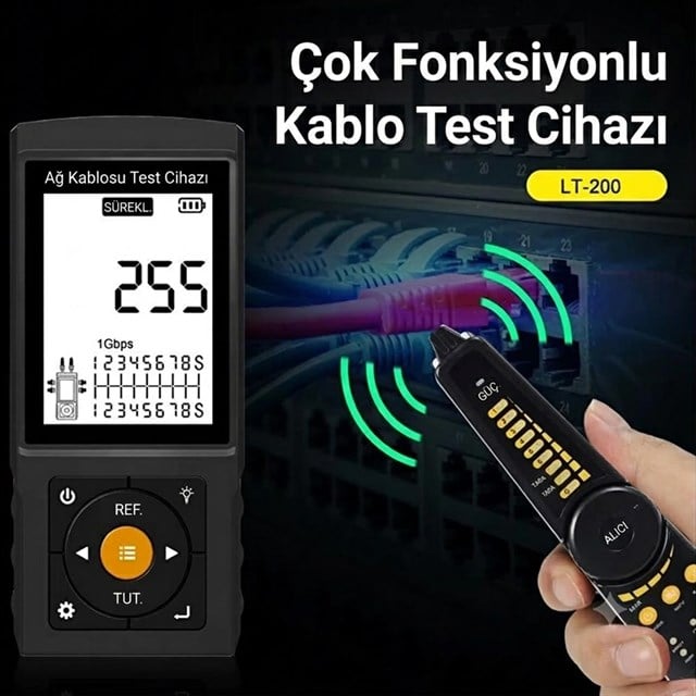 Novacom NVC-LT200 3’’ Lcd Ekranlı Tdr Metraj - Pse Voltaj - Network Kablo Test Cihazı