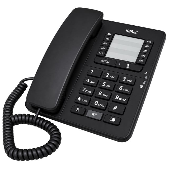 Karel TM-142 Analog Sabit Kablolu Ekransız Siyah Masaüstü Telefon