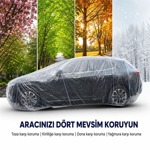 Sunup SN-38876 M BEDEN PE Araç Örtüsü 3.5x6 Metre Dört Mevsim Dayanıklı Su Geçirmez ve UV Korumalı Branda