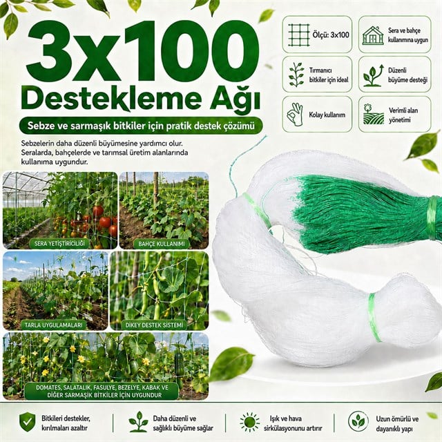 Sunup SN-38881 Bitki Tırmanma Ağı 3x100 m