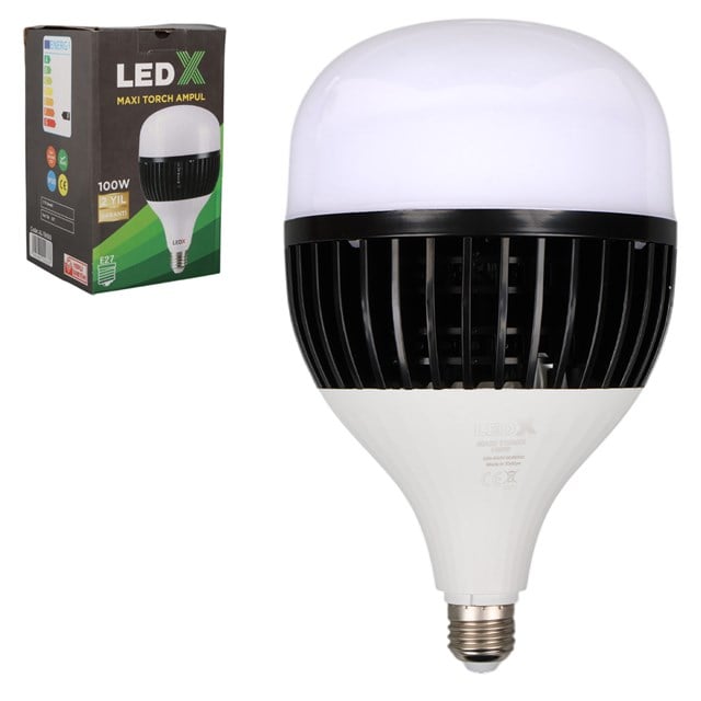 LedX AL-TH100 Akım Korumalı 9000 Lümen E27 Duy 100W Beyaz Maxi Kristal Torch Led Ampul