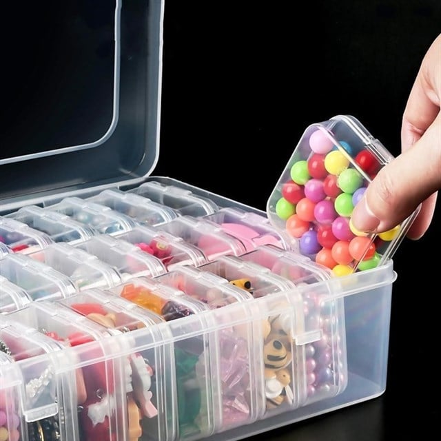 Compaxe P-Serisi 24’lü Plastik Şeffaf Saklama Kutusu (24 Küçük + 1 Büyük Kutulu Set)
