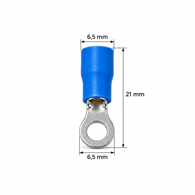 PowerMaster PM-39060 1,5-2,5mm2 Kesit 20x6,5x6,5mm Soket Mavi İzoleli Kablo Pabucu (100’lü Paket)
