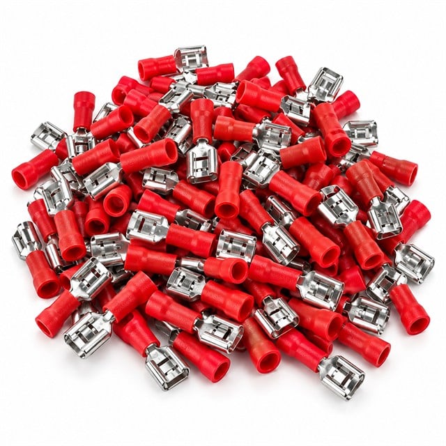 PowerMaster PM-39067 0,5-1,5mm2 Kesit 20x7x5mm Soket Kırmızı İzoleli Kablo Pabucu (100’lü Paket)