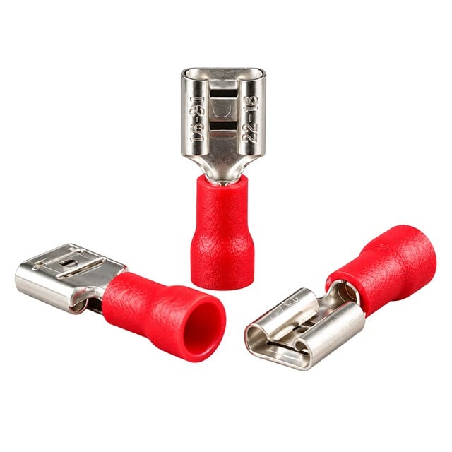 PowerMaster PM-39067 0,5-1,5mm2 Kesit 20x7x5mm Soket Kırmızı İzoleli Kablo Pabucu (100’lü Paket)