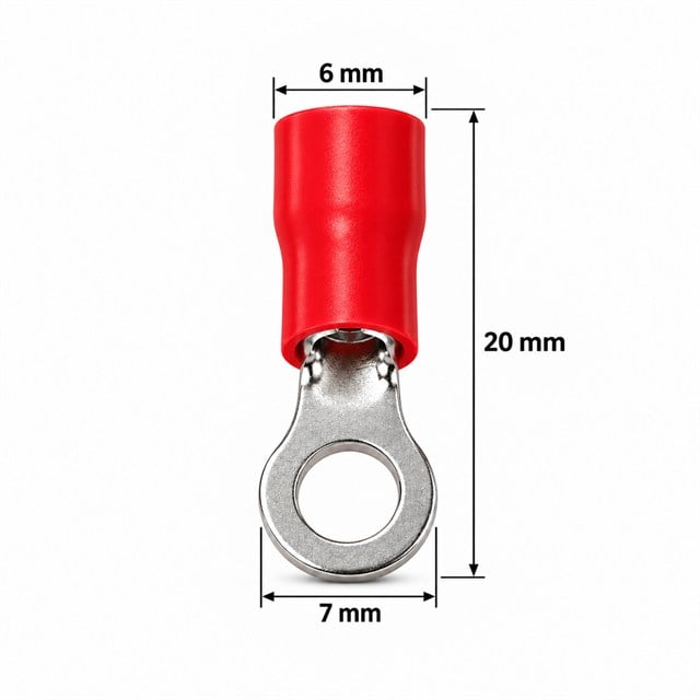 PowerMaster PM-39070 0,5-1,5mm2 Kesit 20x6x7mm Soket Kırmızı İzoleli Kablo Pabucu (100’lü Paket)