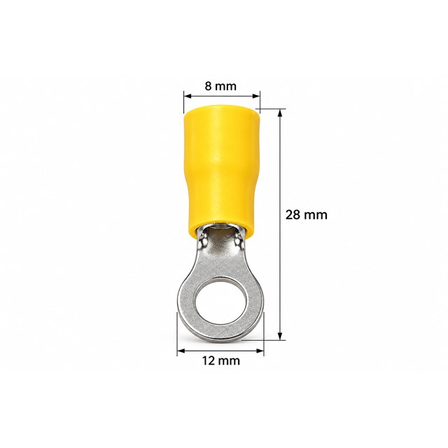 PowerMaster PM-39079 4-6mm2 Kesit 28x12x8mm Soket Sarı İzoleli Kablo Pabucu (100’lü Paket)