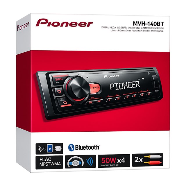 Pioneer MVH-140BT Usb Fm Aux Mp3 Bluetooth’lu Mekaniksiz Oto Teyp 4x50 Watt