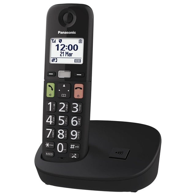 Panasonic KX-TGU110 Siyah Büyük Telsiz Dect Ev ve Ofis Telefonu Ergonomik Büyük Tuşlu