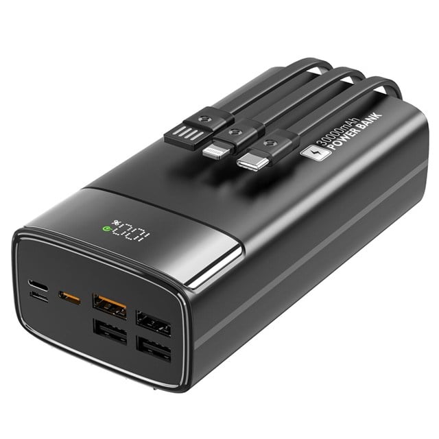 Snapron SNP-3035 22.5W LCD Erkan PD 30.000 mAh Dahili Kablolu Hızlı Şarjlı Powerbank