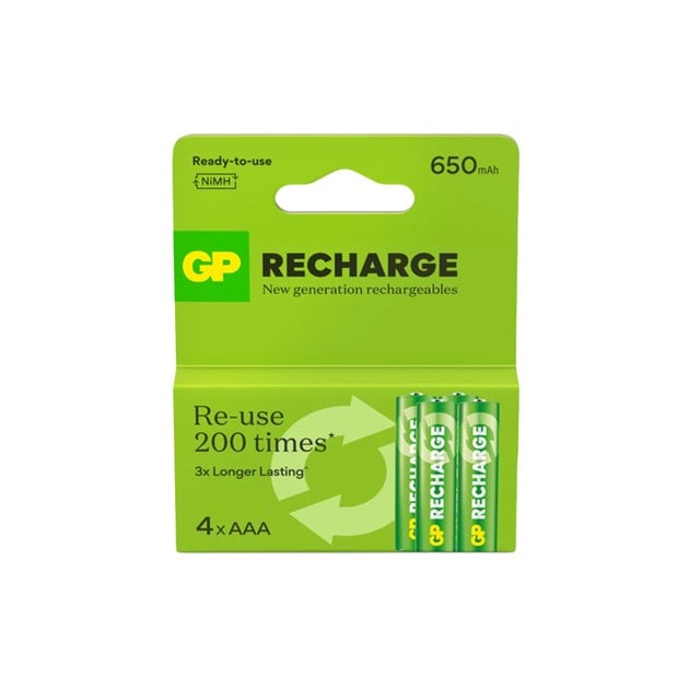 GP Recharge 650 mAh R03 NI-MH Aaa Şarjlı İnce Kalem Pil (4 Adet)