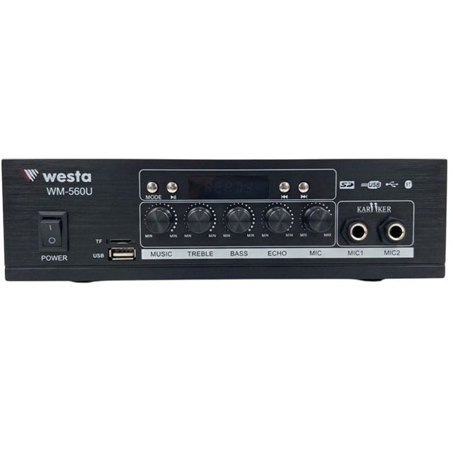 Westa WM-560U Hat Trafolu USB - SD - Bluetooth Destekli Mini Mixer Amfi