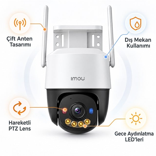 IMOU IPC-K7FP-5V0W Cruiser SC Dış Mekan 5MP 3K Wi-fi PT Kamera Gece Renkli Görüş Yapay Zeka Destekli