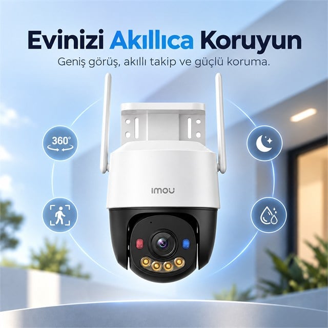 IMOU IPC-K7FP-5V0W Cruiser SC Dış Mekan 5MP 3K Wi-fi PT Kamera Gece Renkli Görüş Yapay Zeka Destekli