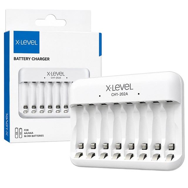 X-Level CH1-202A NI-MH AA-AAA 8’li Pil Şarj Cihazı