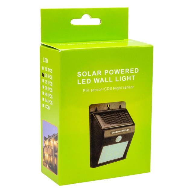 Powermaster PM-4528 Solar Sensörlü Duvar Tipi 20 Ledli Beyaz Led Aplik