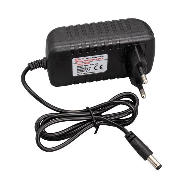 Powermaster PM-4531 12 Volt - 2 Amper 5.5*2.5 Mm Uçlu Plastik Kasa Priz Tipi Adaptör