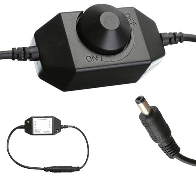 Powermaster DC12V-DC24V 2A Tek Renkli Işık Şiddeti Kontrolü Şerit Led Dimmer PM-4612