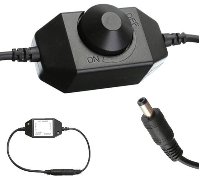 Powermaster DC12V-DC24V 2A Tek Renkli Işık Şiddeti Kontrolü Şerit Led Dimmer PM-4612
