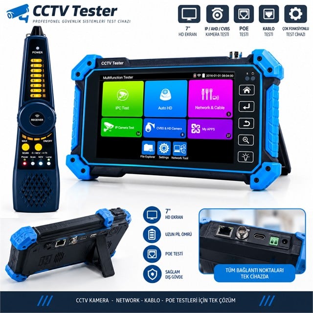 Novacom NVC-IPC5100C Plus V2 Dokunmatik 5.4’’ Ips Ekran IP-TVI-CVI-AHD Kamera Test Cihazı