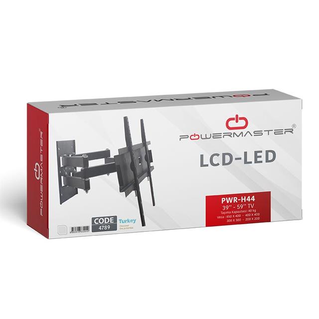 Powermaster PWR-H44 39’’-55’’ Çift Kollu Kilitli Hareketli Duvar Askı Aparatı