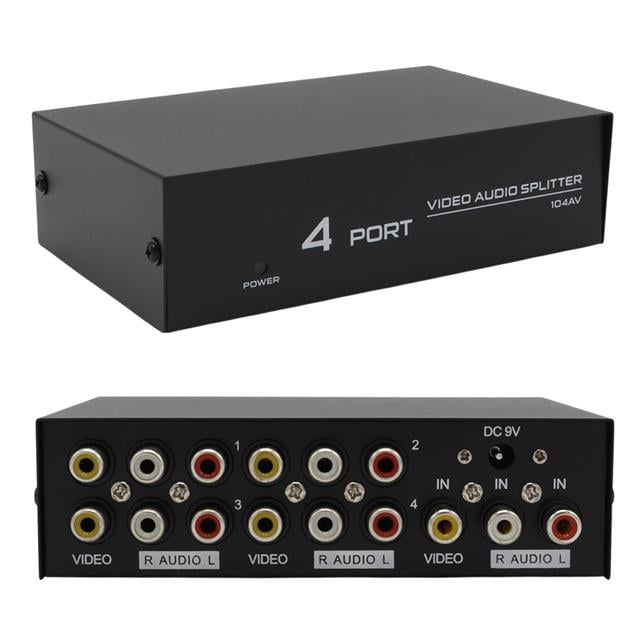 PowerMaster AV-104 4 Port AV CVBS RCA Video Audio Splitter Çoğaltıcı Dağıtıcı